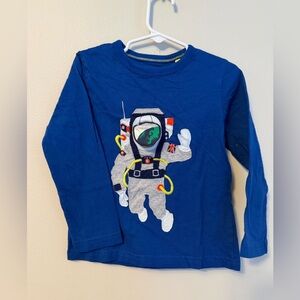 Mini Boden Blue Astronaut Kids Long Sleeve Shirt